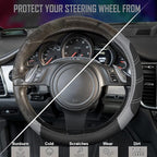 CAR PASS Line Rider Microfiber Leather Sporty Steering Wheel Cover Universal Fits for 95% Truck,SUV,Cars,14.5-15inch Anti-Slip Safety Comfortable Desgin (Black-Gray) - Image 4