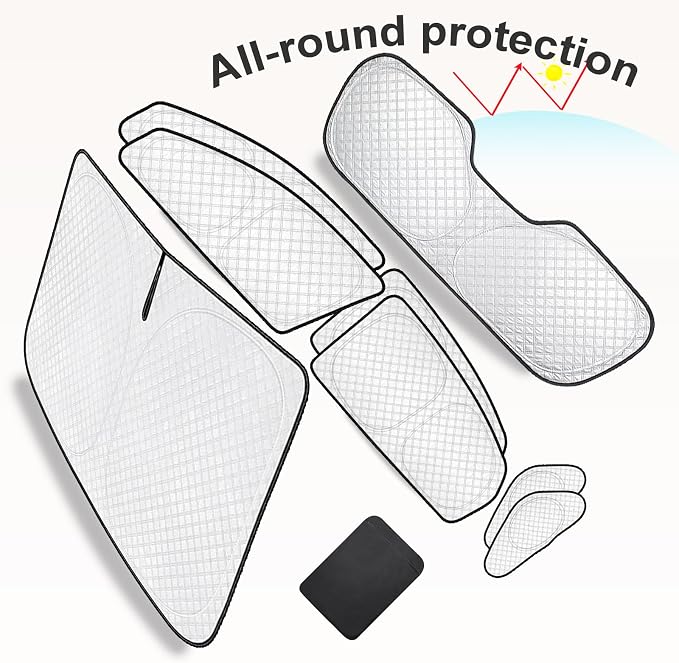 KMF 8pcs Thicken Car Window Shades for Hyundai Sonata Sedan 2015-2019 Accessories, Custom Windshield Sunshade Privacy Car Window Covers for Side Rear, Sun Visor UV Block and Blackout for Camping - Image 4