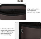 JEYODA Car Seat Side Storage Pocket, Small Organizer,PU Leather Multifunctional Console Side Organizer Bag for Phone, keys, sunglass,wallet,ect (Brown) - Image 6