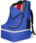LARIPOP Car Seat Travel Bag for Airplane, Universal Gate Check Car Seat Bag, Padded Backpack with Waist Belt, Reflective Strips & Protective Feet, Fits Infant Convertible Booster Seats, Blue by LARIPOP