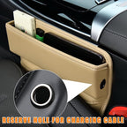 Ziciner Car Seat Gap Organizer, Premium Leather Auto Seat Storage Box, Vehicle Adjustable Front Seat Gap Filler, Car Seat Side Pocket Organizer for Phones, Glasses, Keys, Money, Cards (Beige) - Image 5