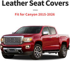 Fit Canyon Car Seat Covers for GMC Canyon 2015-2025 2026 - Luxury Leather, Anti-Slip, All-Weather Seat Cushions, Waterproof & Breathable, Airbag Compatible, Full 5-Seat Set (Redline) - Image 4