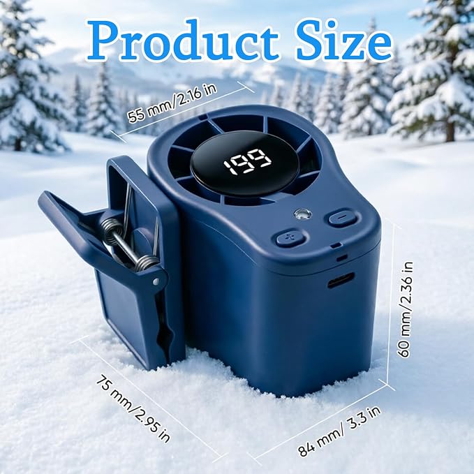 Car Clip on Air Conditioner Fan with LED Display, 199 Speeds & Semi-Cooling Technology, Hands-Free Clip on Air Conditioner Fan for Car, Mini Cooling System for Auto Vehicle, 360° Rotation - Image 2