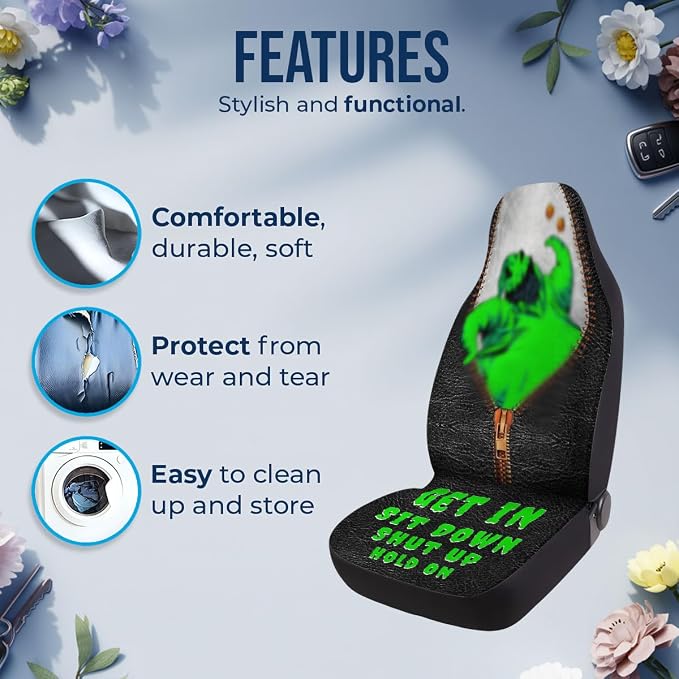 GENANY Nightmare Sack Car Seat Covers Set of 2, Breathable Front Seat Covers for Truck Sedan SUV, Horror Car Accessories, Horror Gift for Women Men - Image 5