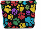 Woman Makeup Bag Dog Paw, Rainbow Doodle Paw Prints Cat Footprint Makeup Bags Travel Cosmetic Bags Toiletry Makeup Organizer Pencil Pouch Make Up Cosmetic Bag For Owners Lady Birthday Gifts by Unknown