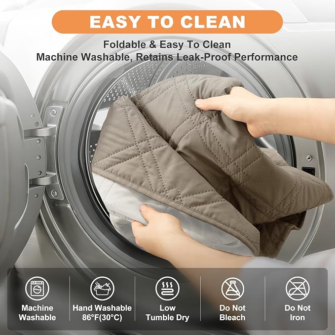 100% Waterproof Washable Dog Blanket，Khaki+Off White 30"x30" | ,7-Layer Reversible Couch Covers for Dogs Met for Sofa Furniture Car Camping - Image 7