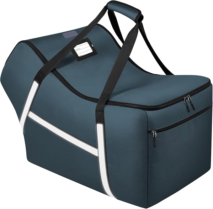 Infant Car Seat Travel Bag for Airplane Compatible with All Nuna Pipa Car Seat and Base,Chicco KeyFit 30 and Base, Padded Car Seat Bags for Air Travel,Car Seat Gate Check Bag with Side Pocket, Blue by SINVICKO