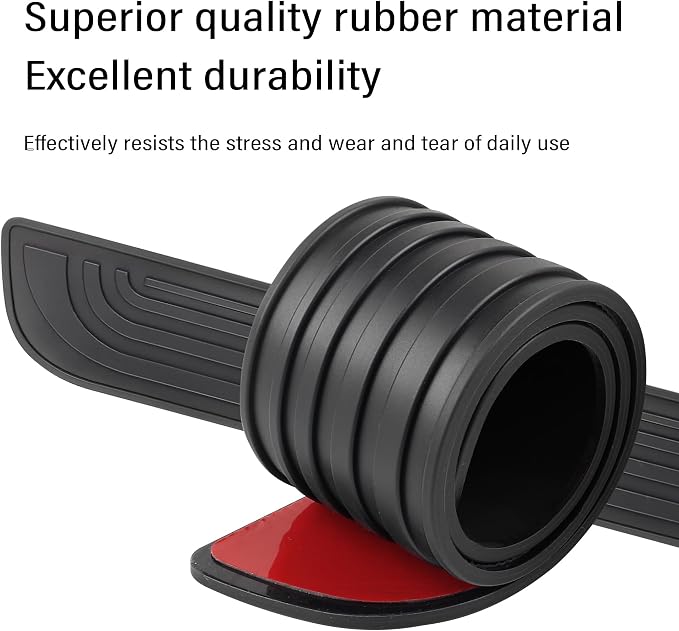 4PCS Car Door Sill Protector,Anti-Scratch Rubber Car Door Protector Edge Guards for Door Steps,Universal Waterproof Door Threshold Strips Exterior Accessories for Car Truck SUV (Black, Width 2.36") - Image 4