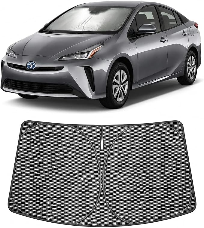 Proadsy Custom Fit 2023-2026 Toyota Prius Windshield Sun Shade, Blocks Heat | Ice Crystal Micro-Refraction Blocks 99% UV, Drops Cabin Temp 54°F. Foldable Full Coverage for Summer Parking/Camping Privacy by Proadsy
