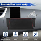 Car Seat Side Storage Pocket, Leather Foldable Auto Door Storage Box, Waterproof Car Trash Can Organizer, Multifunctional Vehicle Interior Accessory for Phone, Glasses, Key, Card (CarbonFiber) - Image 3