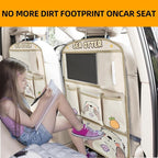 kids Leather Car Backseat Organizer with Foldable Table Tray, Car Storage Organizer with Tablet Holder, Car Seat Back Protectors Kick Mats, Travel Accessories (SEA OTTER) - Image 6
