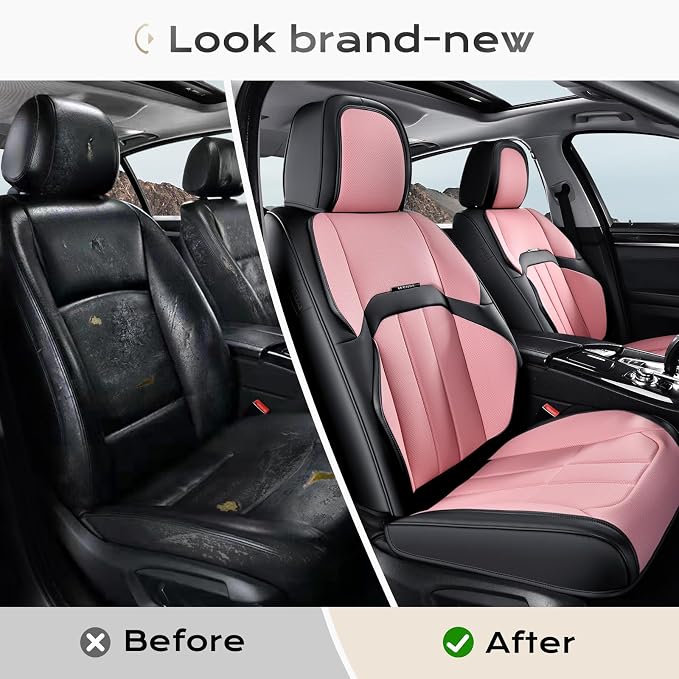 Coverado Nappa Leather Car Seat Covers Front Set, Luxury Waterproof Seat Protectors, Airbag Compatible Anti‑Slip Auto Seat Covers, Universal Fit for Most Cars SUVs Trucks Pickup Vehicles - Image 7