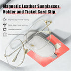 Sunglass Holder for Car Visor, Magnetic Leather Eyeglass Holder, Universal Car Sunglass Organizer Visor Accessories for SUV Truck Pickup, 2 Pack (Gray) - Image 3