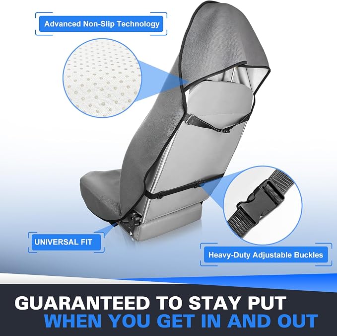 ZIMABLUE 1PC Waterproof Towel Car Seat Cover - 525g Heavy Duty 3-Layer Microfiber Sweat Protector for Bucket Seats - Non-Slip Machine Washable Universal Fit for Gym, Yoga, Beach, Pets & Outdoors-Gray - Image 5