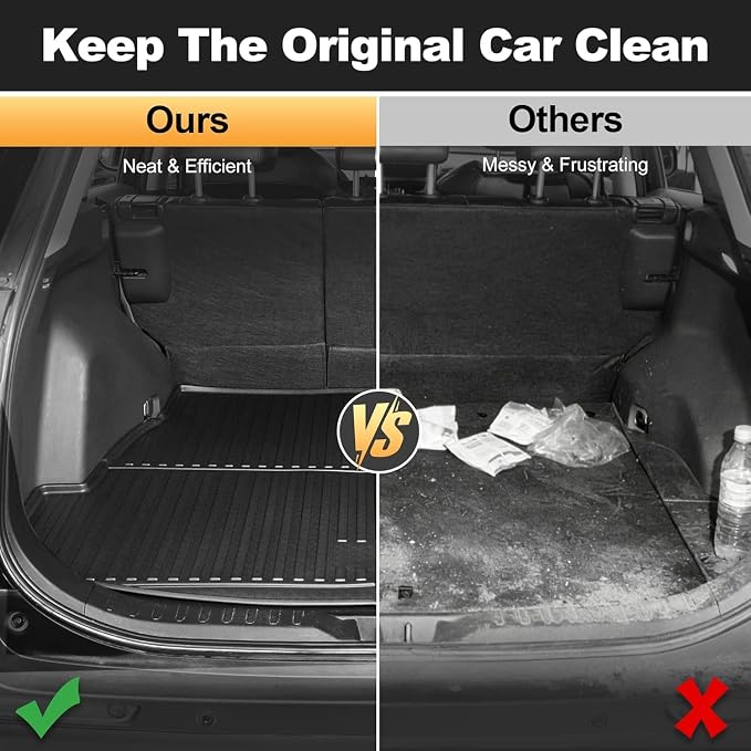 Cargo Liner Fit for Toyota RAV4 2019-2025 (Gas & Hybrid), TPE All Weather Trunk Mat with Seat Back Mats Custom Fit Cargo Mat Rear Seat Back Protectors Waterproof Cargo Area Protection - Image 6
