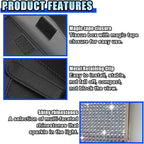 Bling Car Sun Visor Tissue Box Holder, PU Leather Auto Paper Towel Cover, Glitter Crystal Rhinestone Napkin Holder, Car Decoration Accessories for Women (Beige/White) - Image 4