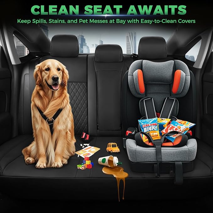 RIDEPOSH Custom Fit Seat Covers for Honda Civic 2022-2026 | Hatchback EX-L Sport Touring, Faux Leather, 60/40 Split Rear, Rear Armrest, Waterproof, Airbag Compatible, Easy-to-clean - Image 7