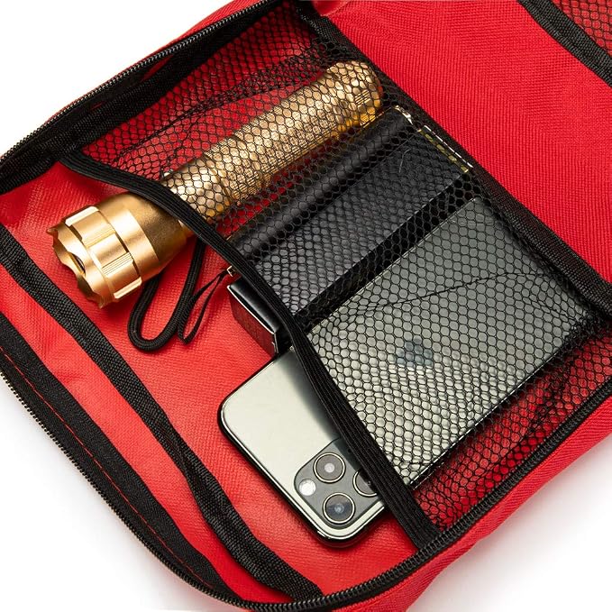 Red First Aid Bag Empty Travel Rescue Pouch First Responder Storage Medicine Emergency Bag for Car Home Office Kitchen Sport Outdoors (Green) - Image 6