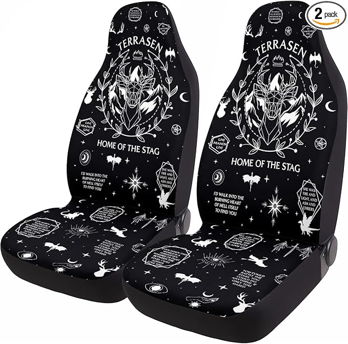 GENANY Roses Car Seat Covers Set of 2, Horror Breathable Front Seat Covers for Truck Sedan SUV, Couple Car Accessories, Horror Gift for Women Men by GENANY