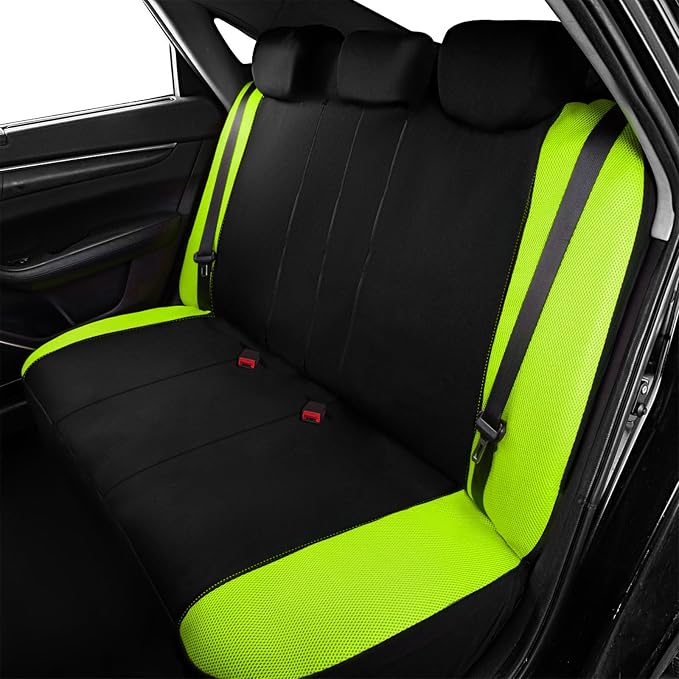 Flying Banner Butterfly car seat Covers ful Set Fashion Universal Lady Woman Female Rear Bench Split Colorized (Green, Full Set) - Image 8