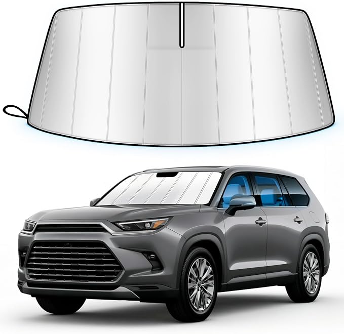 Windshield Sun Shade for Toyota Grand Highlander 2024-2026 | Custom Fit, Accordion Folding Design, Car Front Window Sunshade, Sunshield Sun Visor Protector, Blocks UV, Car Accessories by Unknown