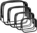 4 Pack Clear Makeup Bags, TSA Approved Toiletry Bag Car Organizer Travel Cosmetic Case Portable Travel Essentials Bags for Toiletries Clear Summer Beach Bag Carry on Airport Airline Compliant Bag by FFpaw