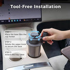 Wood Car Desk for Laptop, No Wobble Car Cup Holder Table | 360° Rotation,Damped swivel,Magnetic Lock,13 * 9.8 inch,Laptop Holder For Car,for Tesla & Most Vehicles - Image 7