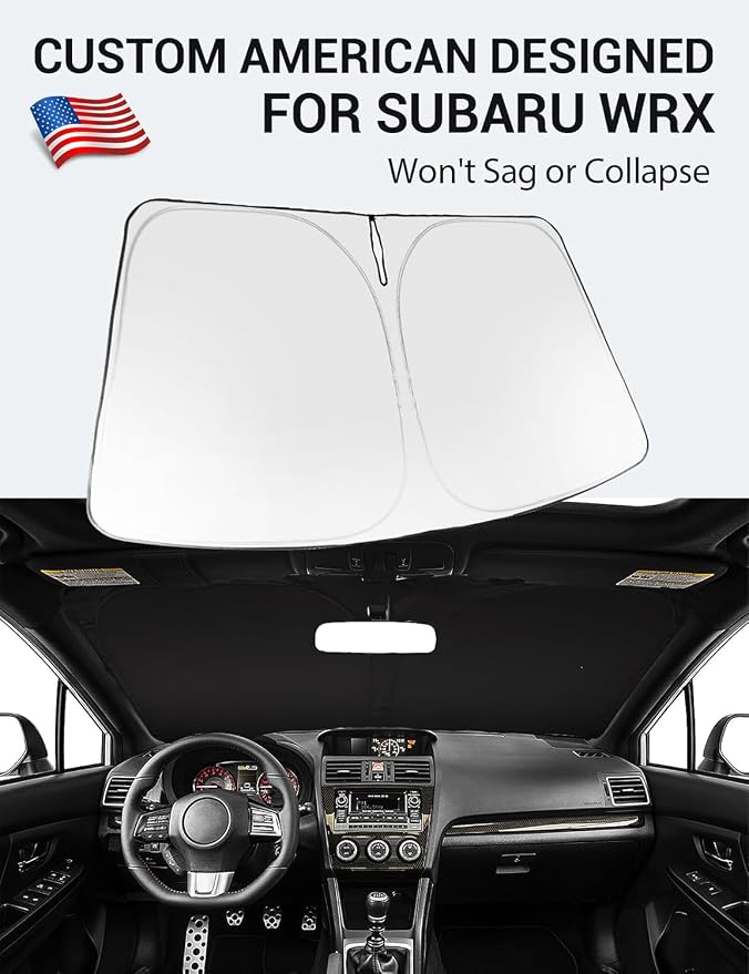 Proadsy Custom Fit 2008-2014 Subaru WRX Windshield Sun Shade, Blocks Heat | 240T Heat Shield, Drops Temp 54°F, Blocks 99% UV, Prevents Dashboard Cracking, Summer Parking & Beach Trips, Easy Twist-Fold - Image 2