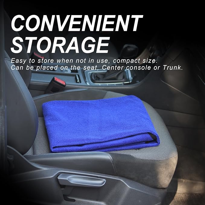 Sweat Towel Car Seat Cover Protector Front Seats for Gym Workout, Running, Swimming, Beach and Hiking, Waterproof Universal Seat Cover for Car, Trucks, Van & SUV (1, Pure Blue, Front) - Image 5