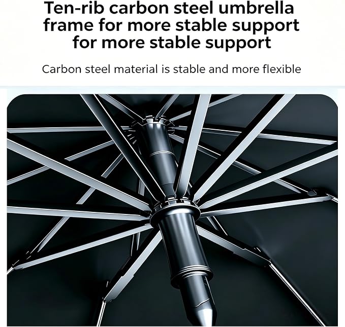 [2026 Upgrade] Windshield Sun Shade Umbrella for Honda Civic 2006-2026 | Windshield Sun Shade, Foldable Umbrella Reinforced 10-Rib Frame, UV Block Protection Front Window Car Sun Shade - Image 4
