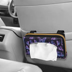 Biyejit 2 Pack Car Tissue Holder, Purple Butterfly Car Decorative Hanging Napkin Case, PU Leather Tissue Box for Car Sun Visor, Backseat - Image 4