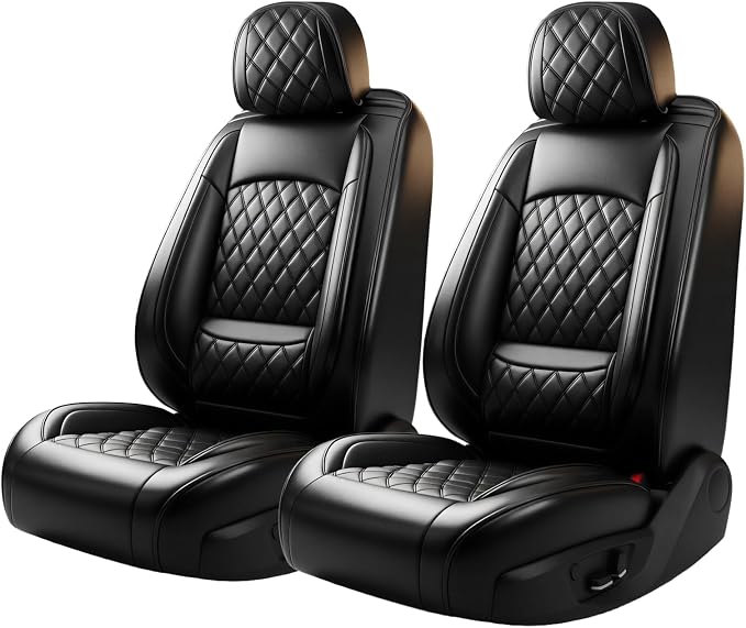 Fit for Tacoma Seat Covers Compatible with Toyota Tacoma 3rd gen 2016-2023 - Waterproof Breathable Leather Automotive Seat Cushions Protector,Airbag Compatible,Only 2 Front seat Covers(Black) - Image 3