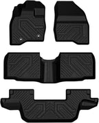 LASFIT Floor Mats for Ford Explorer 2015 2016 2017 2018 2019 7 Seater | All Weather TPE Car Floor Liners Custom Fit for Front, Rear and 3rd Row Bench Seat SUV Easy-Clean Accessories, Black 4pcs - Image 6