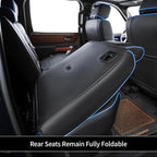 EKR Ram 1500 Seat Covers Custom Fit for (Crew Cab) RAM 1500 Tradesman 2019-2025 & Express 2026,Waterproof Leather Black Car Seat Cover for Trucks Full Set-Faux Leather (Black with Blue Piping) - Image 8