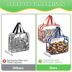 Toy Storage Bags 4 Pack, Clear PVC Toy Organizers, Colorful | Waterproof PVC, Large 30 x 10 x 22 CM Size, Label-Ready, For Toys, Books, Puzzles, Classroom and Travel - Image 8
