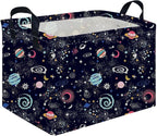 Rectangular Star baskets,Storage Basket,Waterproof foldable laundry basket for Kids,Cute Toys Storage Bin Organizer,Book bins,Starry Sky Galaxy Room Decor(Stars) by FXOCSHE