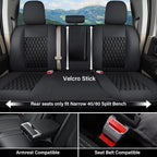 Coverado Custom Fit Front Seat Covers for Chevy Silverado/GMC Sierra 2007-2025 1500, 2015-2025 2500HD 3500HD Crew/Double/Extended Cab – Faux Waterproof Leather (Black) - Image 7