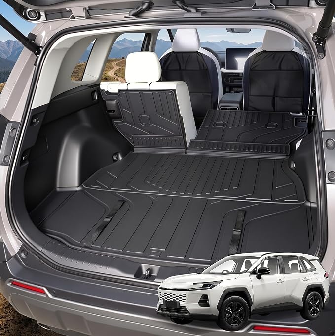 GYGY Cargo Mat Trunk Liner with Backrest Mats Fit for 2026 Toyota RAV4 PHEV (Integrated One-Piece Design, Not for Gas/HEV), All Weather Waterproof TPE Rear Cargo Tray by Unknown