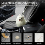 FUNNY FUZZY Dog Car Seat Cover for Front Seat, Dog Seat Cove Waterproof, Scratchproof Non-Slip Car Seat Protector, Universal Fit Most Cars, SUVs, Trucks, Grey - Image 3