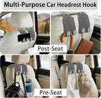 Car Hooks for Headrest: 2Pc Car Seat Back Storage Headrest Hook - Premium Leather Double Metal Hook - Purse Hook For Car Headrest - Car Headrest Hooks for Purses, Handbags, Bags - Grey Diamond - Image 7