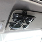 FineGood 2 Pack Glasses Holders for Car Sun Visor, Sunglasses Eyeglasses Mount with Ticket Card Clip - Black - Image 7