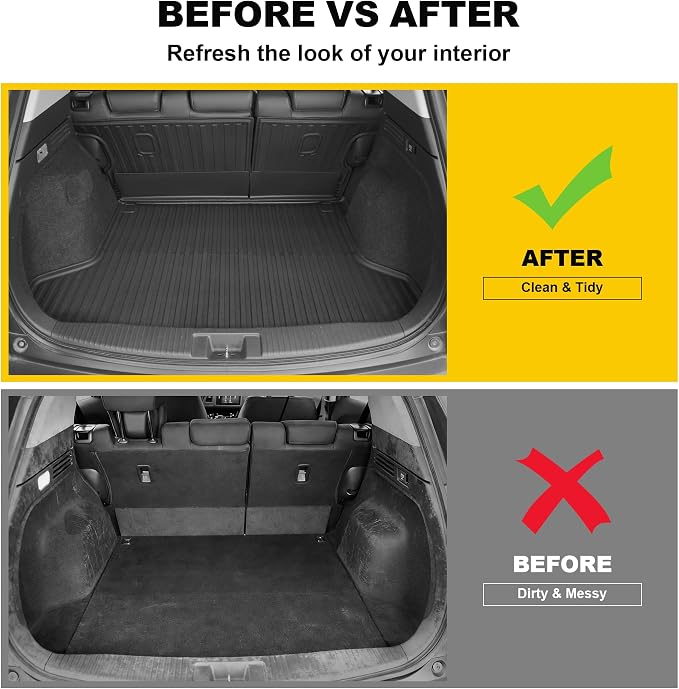 Full Set Floor Mats for Honda HRV 2016-2022 | All Weather TPE Custom Fit HR-V Floor Liners 1st & 2nd Row & Seat Back Mat & Cargo Mat - Image 8