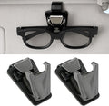 Sunglass Holder for Car, One-Handed Operation Auto Clamping Glasses Clip with Metal Clamp and Soft Scratch Resistant Sponge Pad for Sun Visor, Universal Car Visor Accessories (Gray, 2 Pack) by Unknown