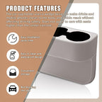 Car Cup Holder, PU Leather Auto Front Seat Organizer, Multifunctional Cup Drink Holders, Gap Filler Storage Box Coin Bucket Console Side Pocket Cell Mobile Phone Holder (Gray) - Image 5