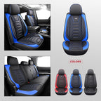 FREESOO for Toyota Tundra Seat Covers 2007-2021 Crewmax Cab 2 Front Set | 2pcs, Custom Fit, Airbag Compatible, Premium Waterproof Leather, for Truck Toyota Tundra Accessories, BlackBlue - Image 5