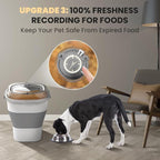 32-35 Lbs Dog Food Storage Container Wheels,Collapsible Dog Food Container | Pet Food Storage Container with Transparent Airtight Lid,Date Track,Keep Fresh for Rice,Flour,Sugar,Scoop and 2PCS Container - Image 6