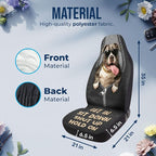 GENANY Funny Pitbull Car Seat Covers, 2-Piece Front Seat Set | 2-piece polyester front seat cover set, each 35 x 21 x 21 inches, with adjustable straps and hooks - Image 4