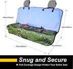 Back Seat Cover for Car Trucks Van SUV Jeep,Waterproof Rear Bench Towel Seat Covers for Dogs and Kids,Automotive Backseat Protector (Dog Print) - Image 4