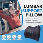 Lofty Aim Lumbar Support Pillow for Car, Car Seat Back Support for Driving | Memory Foam Car Lumbar Support for Driving Seat, Car Back Cushion, Adjustable Straps, Lower Back Pillow, PU Leather, Black - Image 2