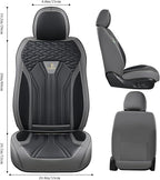 Leather Seat Covers, Seat Covers Full Set, Car Seat Protectors 5 Seats, Automotive Seat Covers Fit for Most Cars Trucks SUV- Gray&Black - Image 3